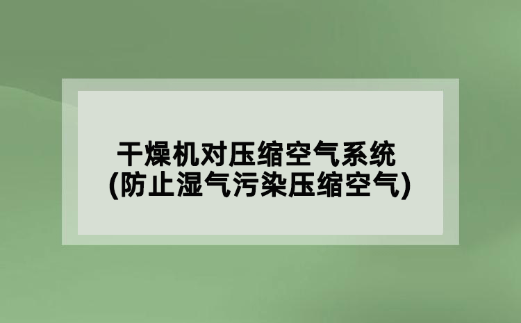 干燥機(jī)對壓縮空氣系統(tǒng)(防止?jié)駳馕廴緣嚎s空氣)